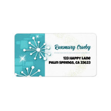 ミッドセンチュリー モダン スプートニク 返信住所ラベル