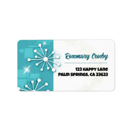 ミッドセンチュリー モダン スプートニク 返信住所ラベル ラベル