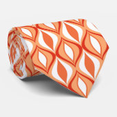 ミッドセンチュリー モダン ダイヤモンド、オレンジ & ホワイト ネクタイ (ロール)