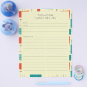 ミッドセンチュリー モダン ティールグリーン オーダーメイド ネーム レシピ チラシ (シングル)