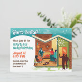 ミッドセンチュリー モダン ハウス パーティー 招待状 (スタンド正面)