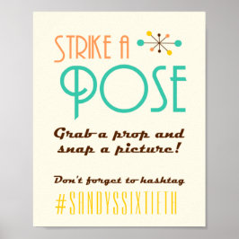 ミッドセンチュリー モダン バースデー テーマ フォトブース看板 ポスター