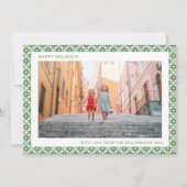 ミッドセンチュリー モダン ブルー サージ グリーン ユニーク ツー フォト シーズンカード (正面)