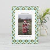 ミッドセンチュリー モダン ブルー サージ グリーン 縦写真 シーズンカード (スタンド正面)