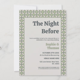 ミッドセンチュリー モダン レトロ ウェディング オリーブグリーン 招待状