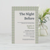 ミッドセンチュリー モダン レトロ ウェディング オリーブグリーン 招待状 (スタンド正面)