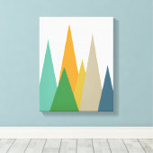 ミッドセンチュリー モダン 帆布プリント 山 キャンバスプリント (インサイチュ (ウッドフロア))