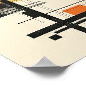 ミッドセンチュリー モダン 幾何学的なサンセット ポスター (角)