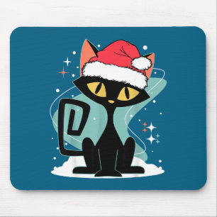 ミッドセンチュリー モダン 猫 サンタ 帽子 クリスマス 70年代 レトロ マウスパッド