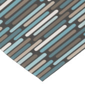 ミッドセンチュリー モダン 細ストライプ ターコイズ ブラウン ショートテーブルランナー (コーナー)