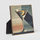 ミッドセンチュリー モダン 2 オリーブ マルティーニ カクテル アワ フォトプラーク (正面)