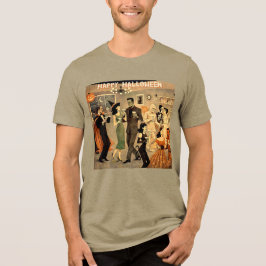 ミッドセンチュリー・レトロの40年代ハロウィン・マティーニ・パーティー トライブレンドＴシャツ