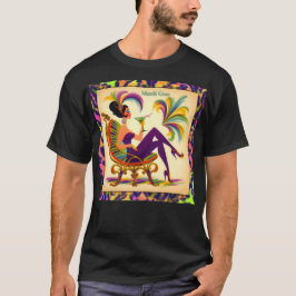 ミッドセンチュリー・レトロ60sマルディグラ・マルティーニ・ウーマン tシャツ
