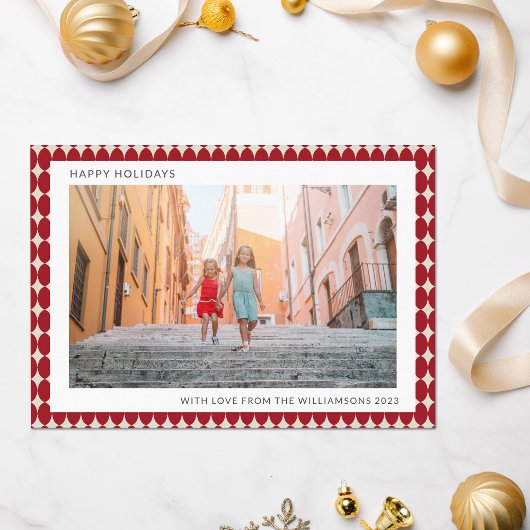 ミッドセンチュリー レトロ 赤い飾り玉 2枚写真 クリスマス