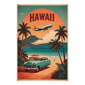 ミッドセンチュリー・レトロ 1950年代 ハワイ 旅行 観光 アート ポスター