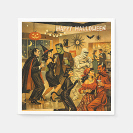 ミッドセンチュリー・レトロ 50年代 ハロウィン・マティーニ・パーティー スタンダードカクテルナプキン