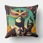 ミッドセンチュリー レトロ 60年代 マルディグラ 喫煙する男 クッション (裏面)