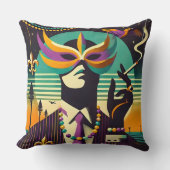 ミッドセンチュリー レトロ 60年代 マルディグラ 喫煙する男 クッション (正面)