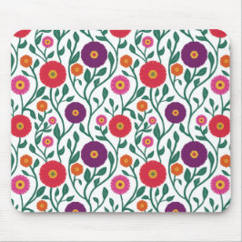 ミッドセンチュリー ヴィネ フラワー | ガーデン ガーランド ホワイト マウスパッド