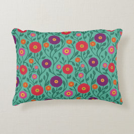 ミッドセンチュリー ヴィネ フラワー | ガーデン ガーランド ミント アクセントクッション