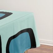 ミッドセンチュリーMCM丸い長方形アクアマリン テーブルクロス (インサイチュ)
