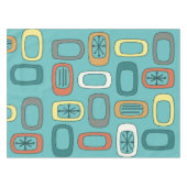 ミッドセンチュリーMCM丸い長方形アクアマリン テーブルクロス (正面(横))