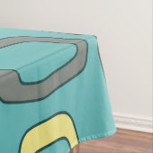 ミッドセンチュリーMCM丸い長方形アクアマリン テーブルクロス (インサイチュ)