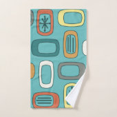 ミッドセンチュリーMCM丸い長方形アクアマリン バスタオルセット (ハンドタオル)