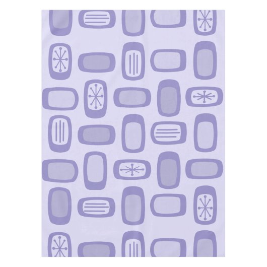 ミッドセンチュリーMCM丸い長方形ラベンダー テーブルクロス (正面)