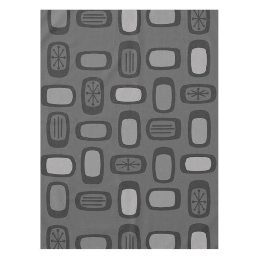 ミッドセンチュリーMCM丸長方形アッシュグレー テーブルクロス (正面)