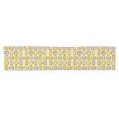 ミッドセンチュリーMCM丸長方形イエローグレー ショートテーブルランナー (横)