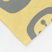 ミッドセンチュリーMCM丸長方形イエローグレー フリースブランケット (角)