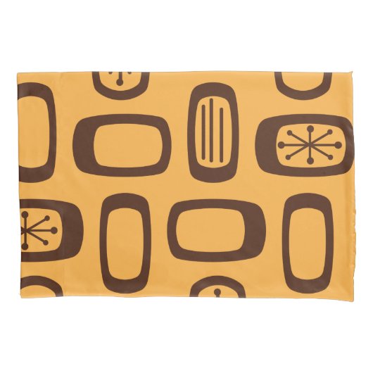 ミッドセンチュリーMCM丸長方形オレンジ 枕カバー (正面)