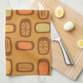 ミッドセンチュリーMCM丸長方形オークル キッチンタオル (四つ折り)