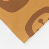 ミッドセンチュリーMCM丸長方形オークル フリースブランケット (角)