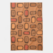 ミッドセンチュリーMCM丸長方形バーンドオレンジ キッチンタオル (縦)