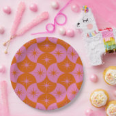 ミッドセントラルスターバストオンピンクオレンジホタテ ペーパープレート (パーティー)