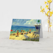 ミッドタウンのビーチのメッセージカード カード (黄色い花)