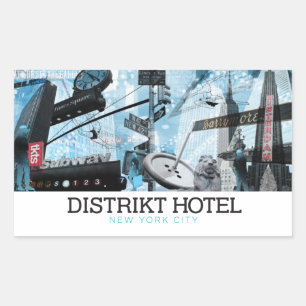 ミッドタウンウェストNYCステッカー 長方形シール