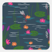 ミッドナイトお洒落ロータスフローラガーデン スクエアシール (正面)