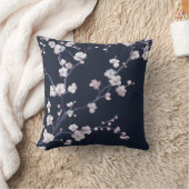 ミッドナイトさくらんぼブロッサムピロー クッション (ブランケット)