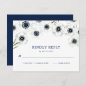 ミッドナイトアネモン |フローラウェディングRSVP 出欠カード (正面/裏面)