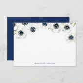 ミッドナイトアネモン |フローラ結婚ー ノートカード (正面/裏面)