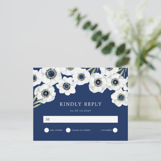 ミッドナイトアネモン |フローラ結婚ー 出欠カード (スタンド正面)