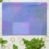 ミッドナイトアーチ – インディゴ抽象芸術ジオメトリ キッチンタオル (折り畳み)