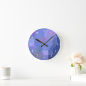 ミッドナイトアーチ – インディゴ抽象芸術ジオメトリ ラウンド壁時計 (ホーム)