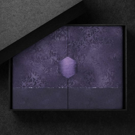 ミッドナイトインディゴロマンス | Satiny グランジ Damask 薄葉紙