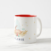 ミッドナイトウッドランドフォレストトインデナー&クリスマスツリー ツートーンマグカップ (正面右)