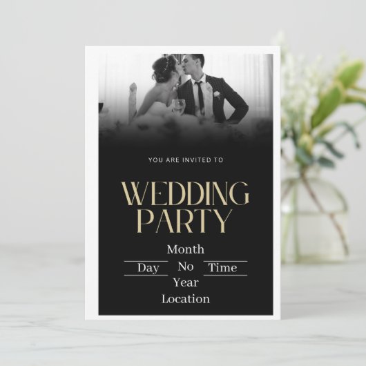 ミッドナイトエレガンス結婚式招待状 招待状 (スタンド正面)