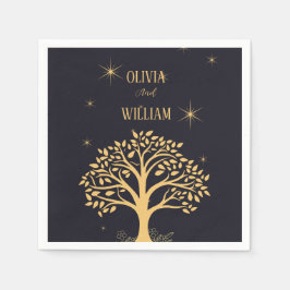 ミッドナイトエレガンス：ダーク結婚ブルー スタンダードカクテルナプキン